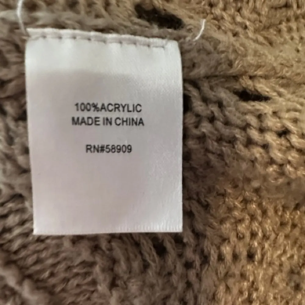 Retro Threads‎ Tan Cardigan Sweater with Fringe Size XL - Image 7