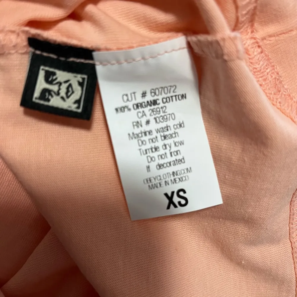 OBEY Organic Soft Tee NWT Coral Short Sleeve T-Shirt Women’s Size XS - Image 7