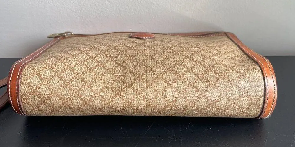 CELINE Vintage Macadam Clutch/Second Bag w/ Strap - Preowned - Image 5