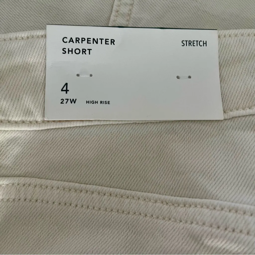 NWT American Eagle Women’s Cream Carpenter Shorts Size 4 - Image 4