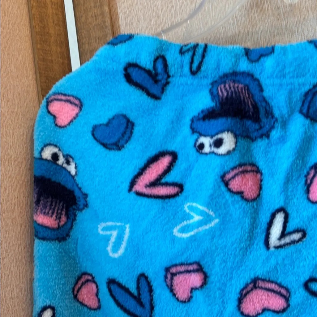 Sesame Street Blue Cookie Monster Pajama Bottoms xl - Image 2