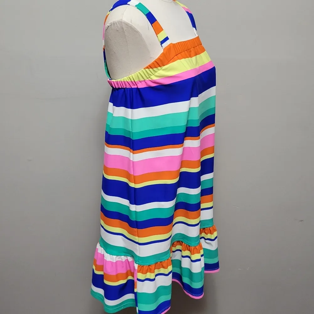 Jude Connally Addison Fruit Stripe Cobalt Shift Dress - Image 3