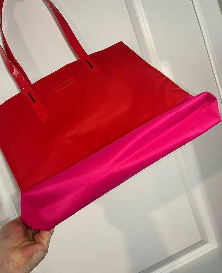 Lancôme Paris Bright Red Flamingo All Over Print Inside Over the Shoulder Tote - Image 9