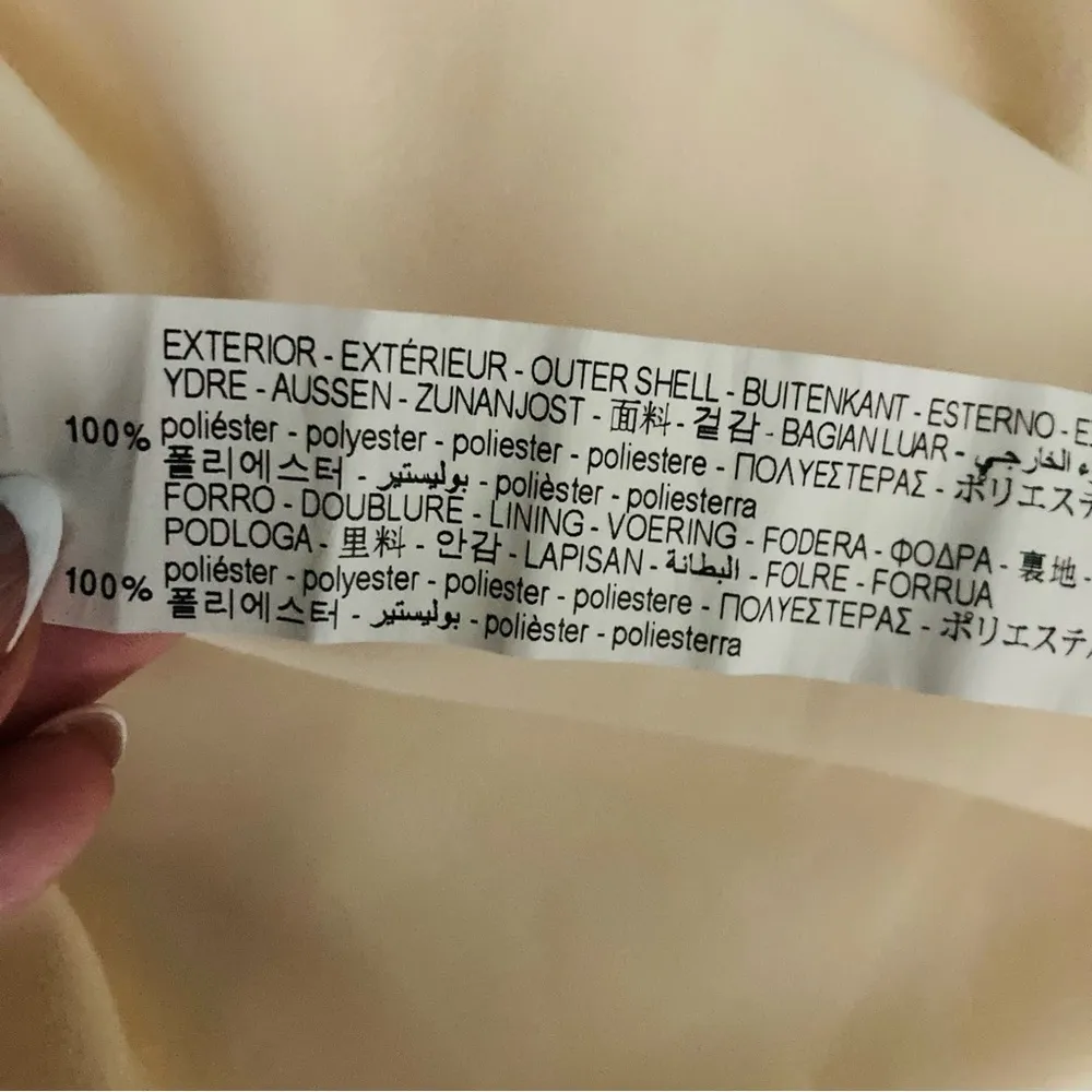 Zara cream satin slip dress with crisscross detail at back. Midi length. Size XS - Image 5