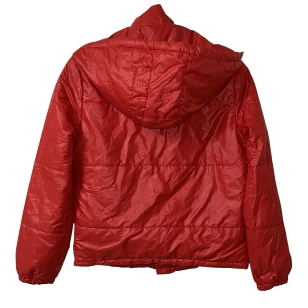 Women’s Red lightweight Puffer Hoodie Jacket(Size Medium) Red - Image 3