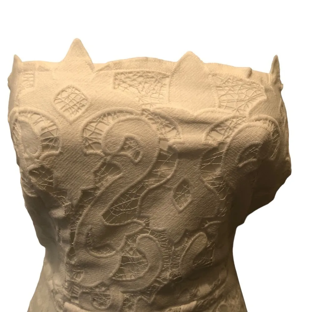 Lina Crochet Lace Midi Sheath Party Dress In White Sz. 12 Romantic - Image 4