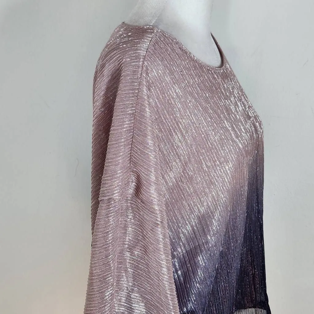 Anthropologie Metallic Gray and Pink Top Size Medium Anthropologie Ombre Blouse - Image 5