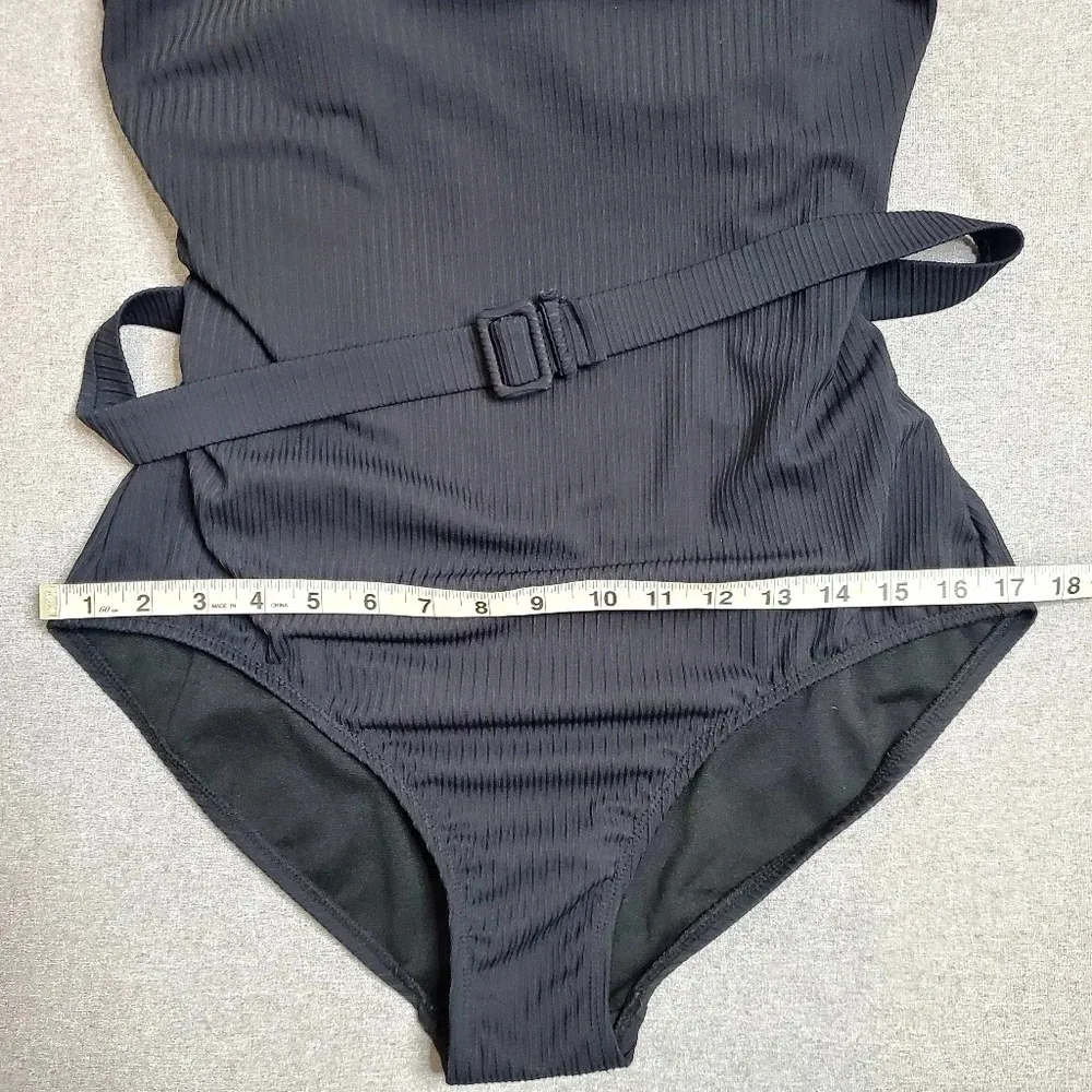 Kona Sol Ribbed Black One-Piece Swimsuit - Image 5