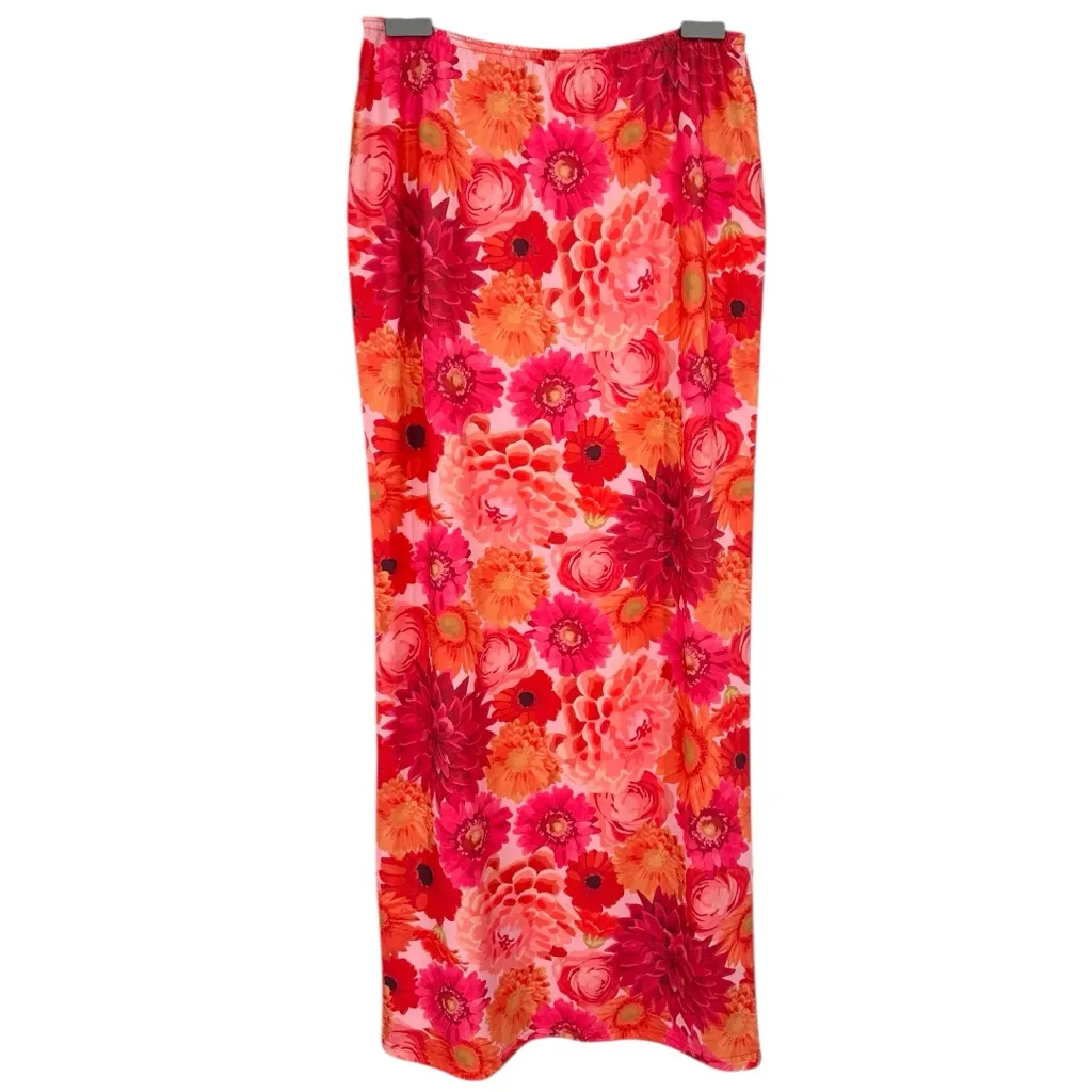 More to Come Bella Maxi Skirt in Multi Floral Print size Medium Realistic Pink - Image 7