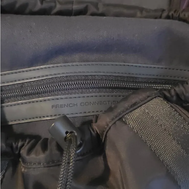 French Connection Black Mesh Zip Bag - Image 8