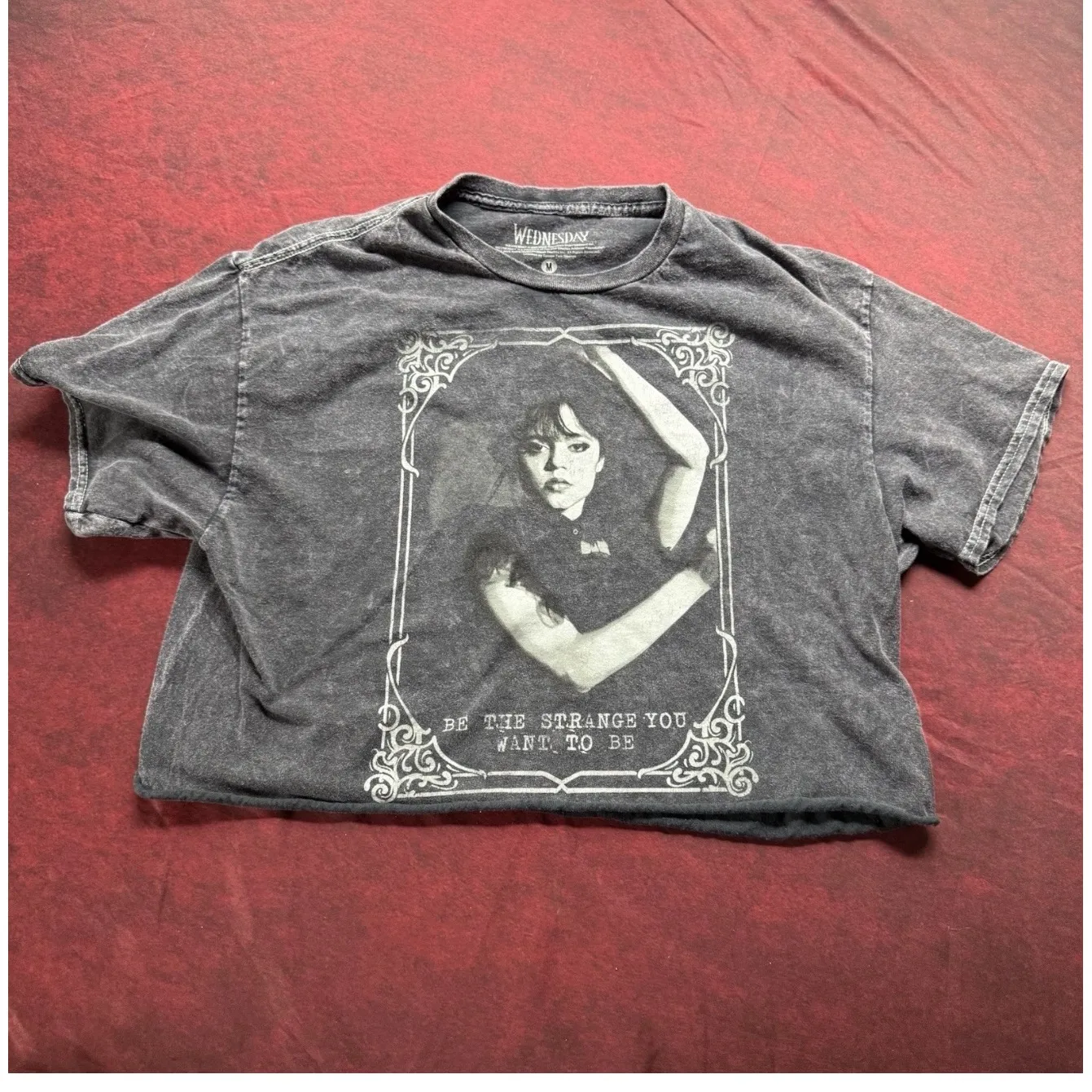 Wednesday Addams Graphic Crop Top T - Image 3