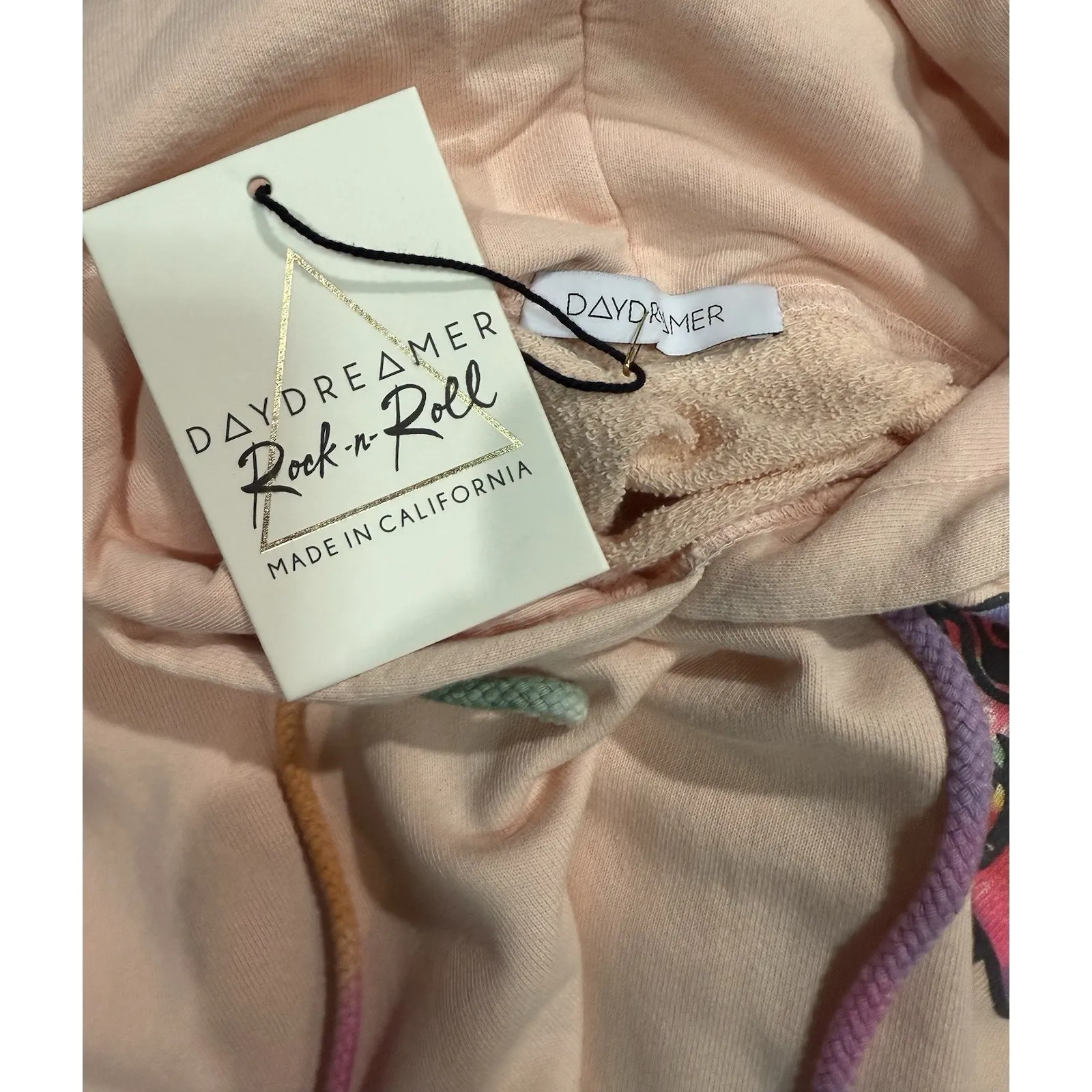 NWT Grateful‎ Dead Daydreamer Peach LA Bears Tie Dye Cropped Shrunken Hoodie XS - Image 9