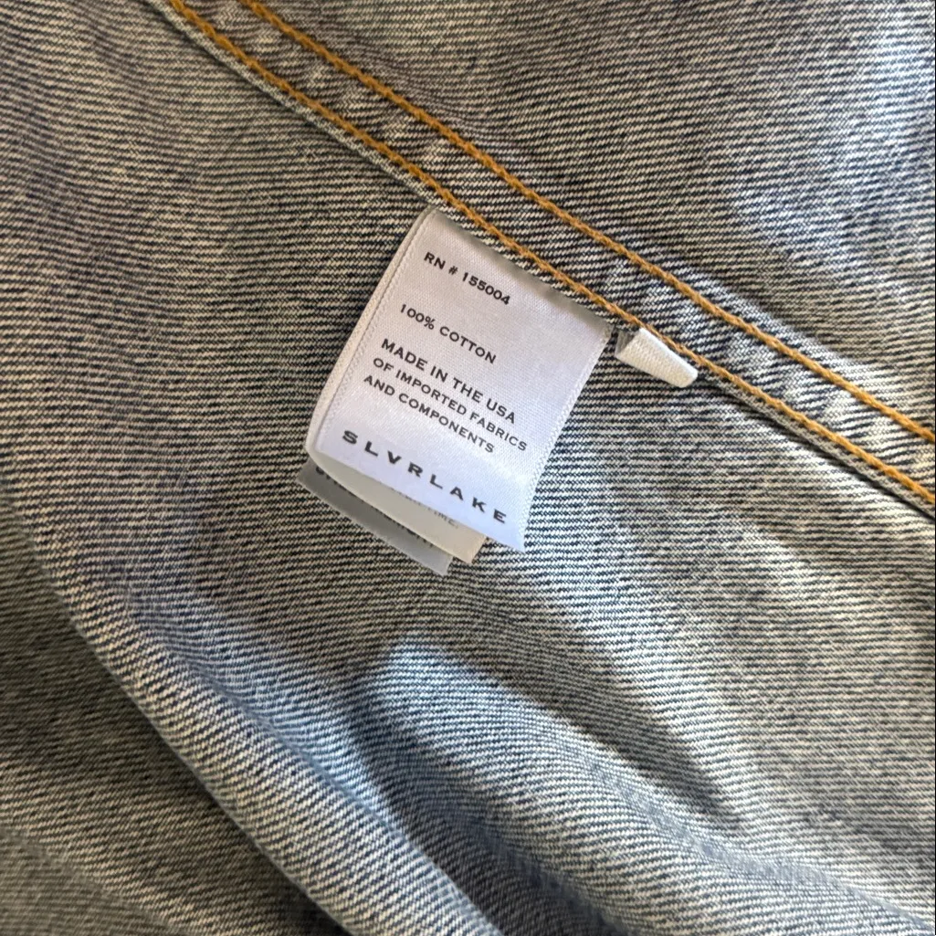 SLVRLAKE Denim Oversized Button Down Shirt Blue - Image 3