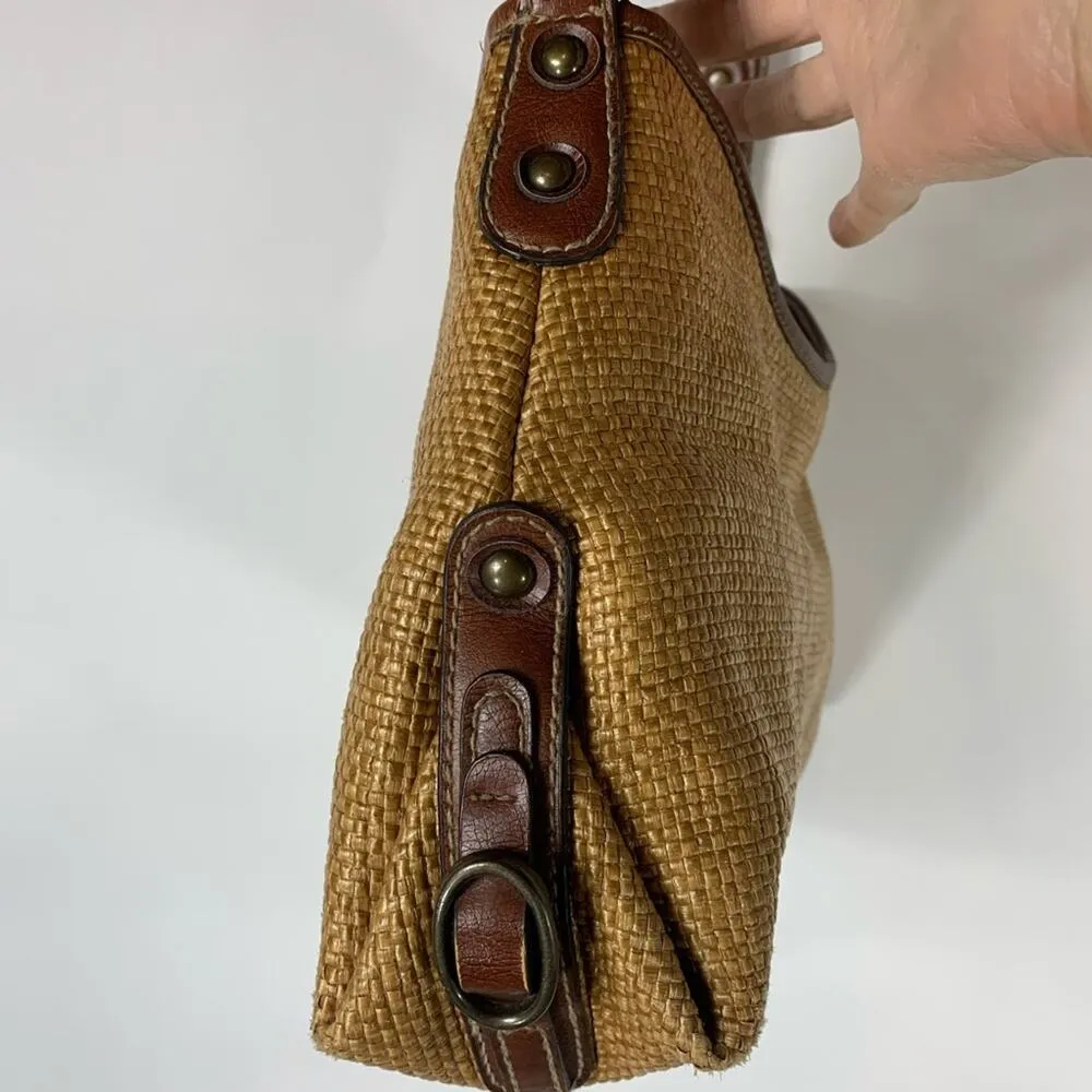 Fossil Woven Bag Handbag Tan Brown Classic - Image 5