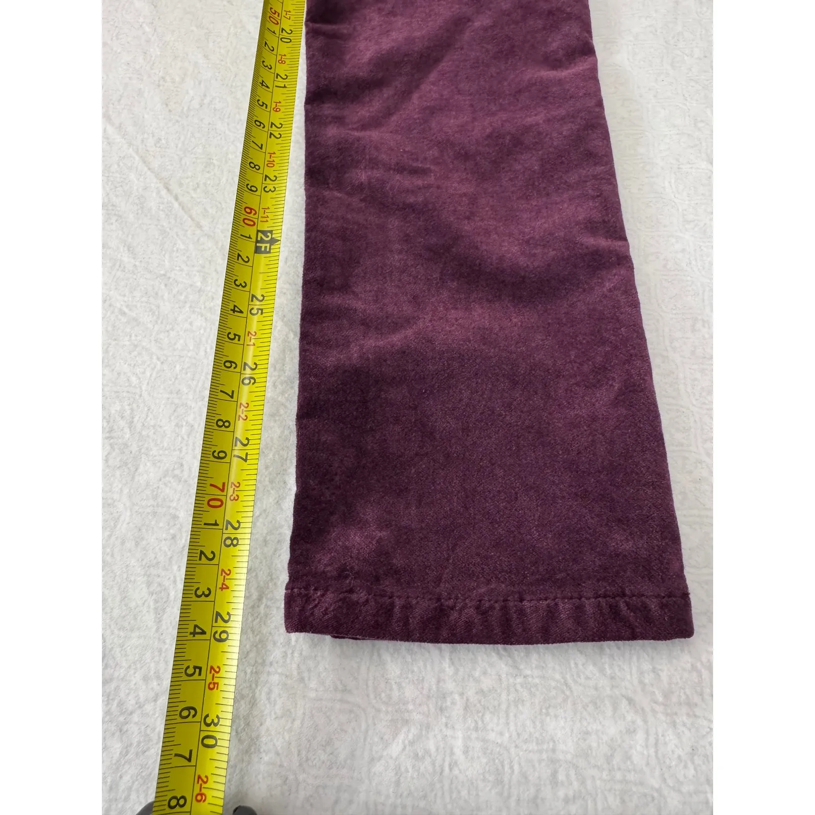 AG Adriano‎ Goldschmied The Farrah Velvet Skinny Jeans Plum Size 26 - Image 9