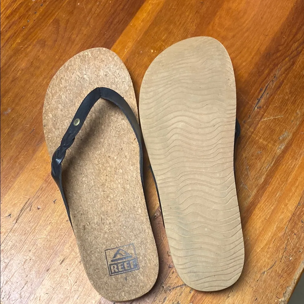 REEF  Cork Sandals with Dark Straps - Image 2