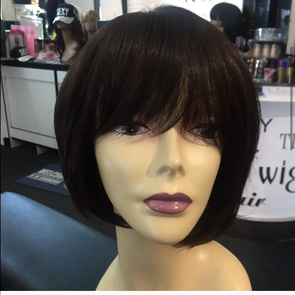 Human Blende wig Alopecia Chemo Hairloss Bob Brown - Image 6