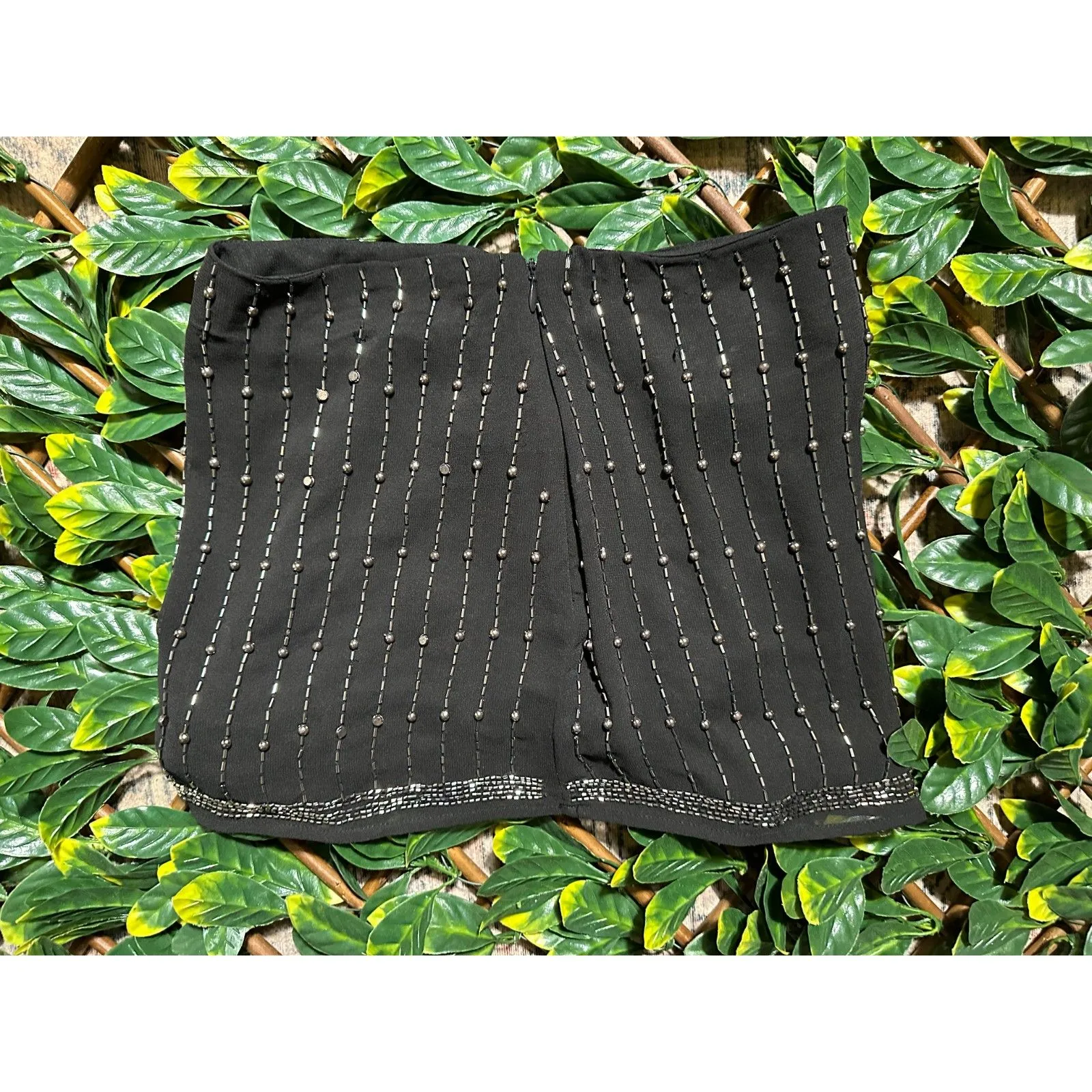 Forever 21 Black Bejeweled Mini Skirt Sz 24 - Image 2