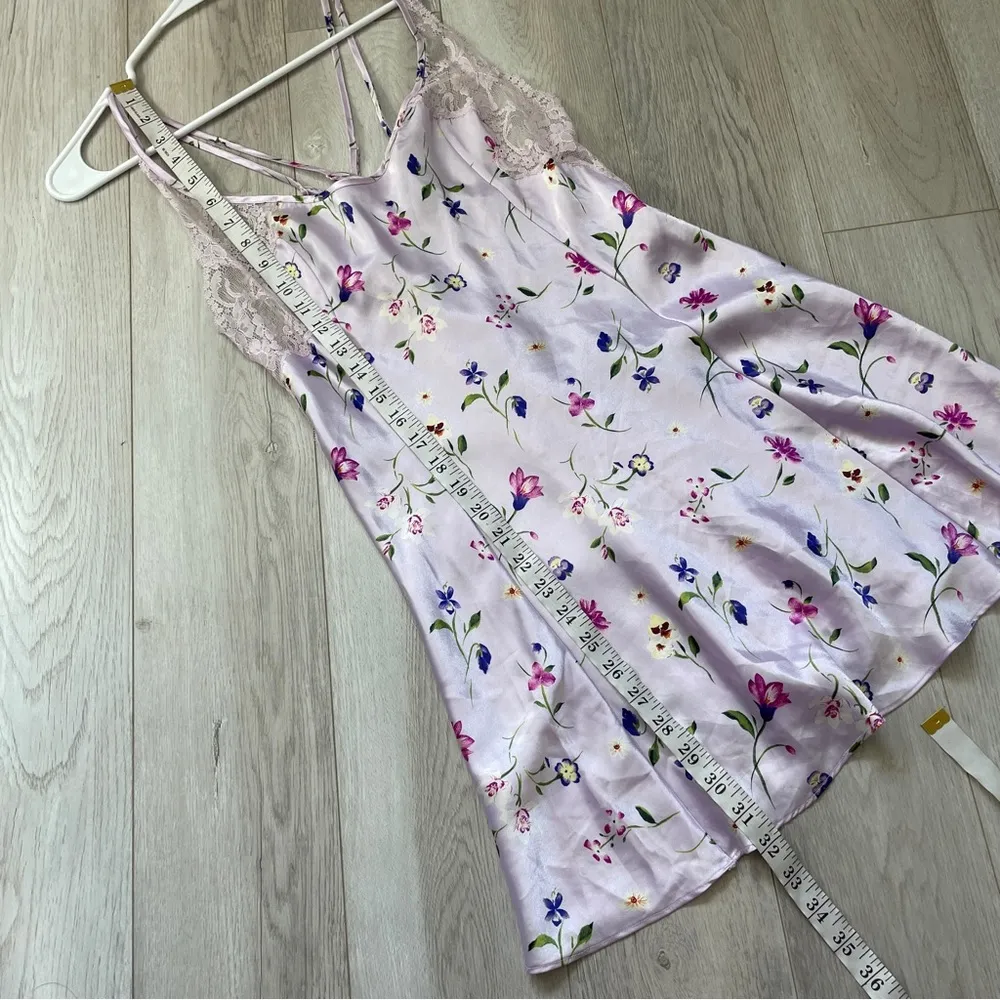 Victorias Secret Dress vintage floral lace slip mini Purple medium y2k femimine - Image 4