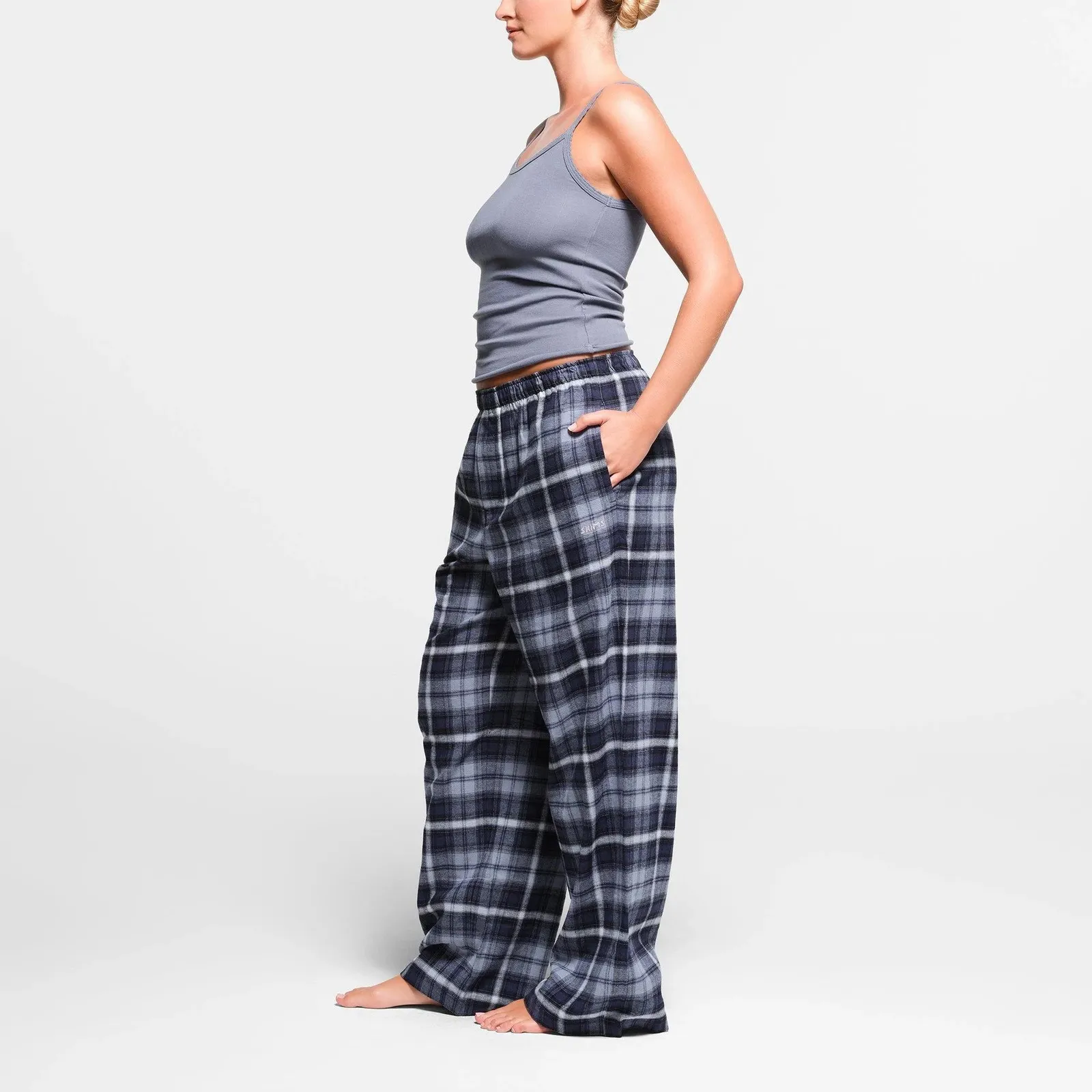 SKIMS Gray Plaid Pajama Set - Image 2