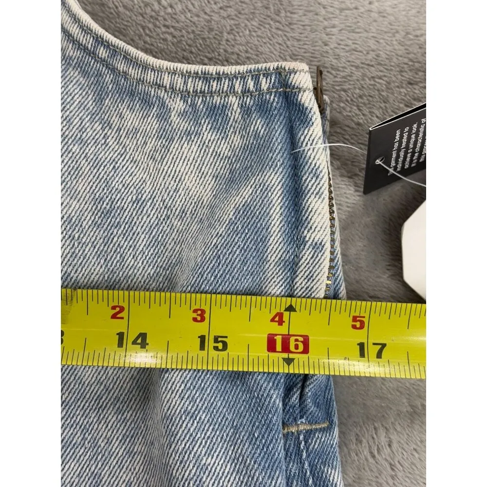 Regeneration By Celebrity Pink Daisy Dress Overall Denim Jumper Womens XS - Image 5