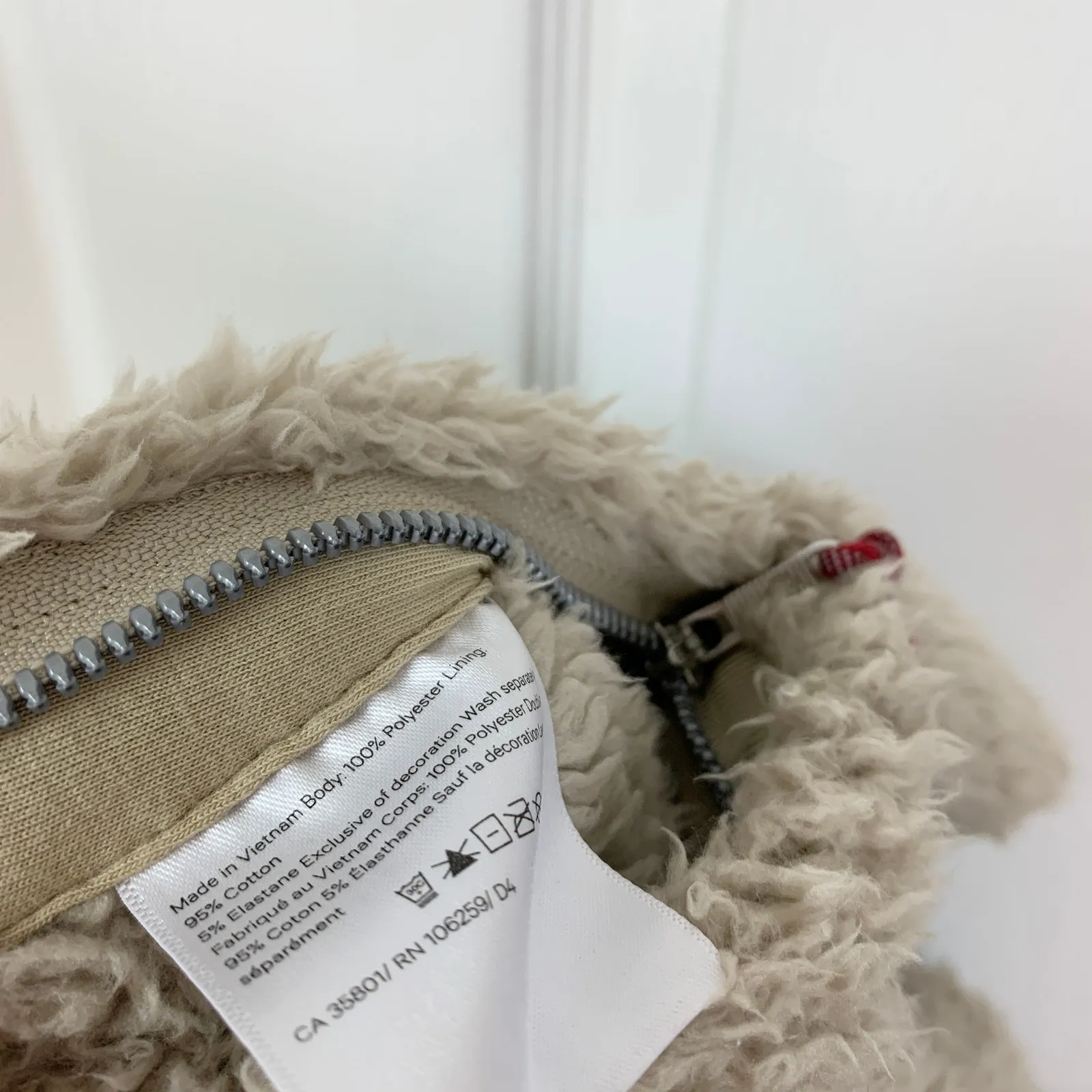 Lululemon Oh So Sherpa Fleece Full Zip Jacket Trench Tan Size 12 - Image 8