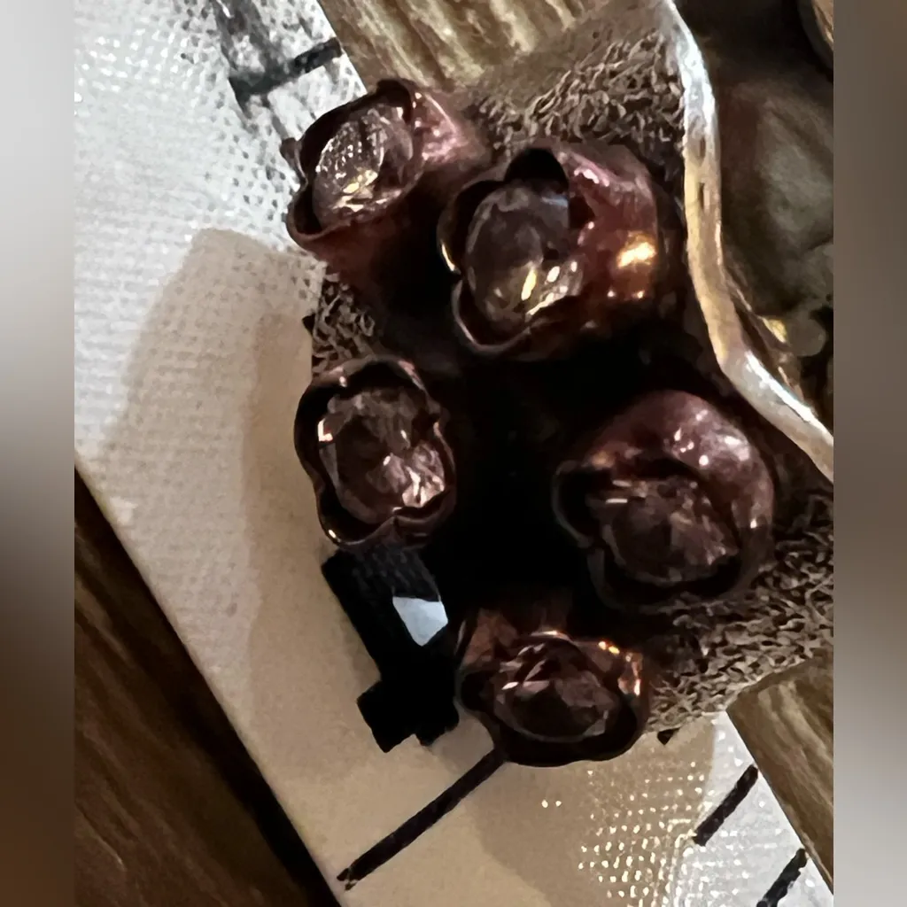 Handmade Vintage Sterling Silver and Copper Gemstone Ring - Image 6