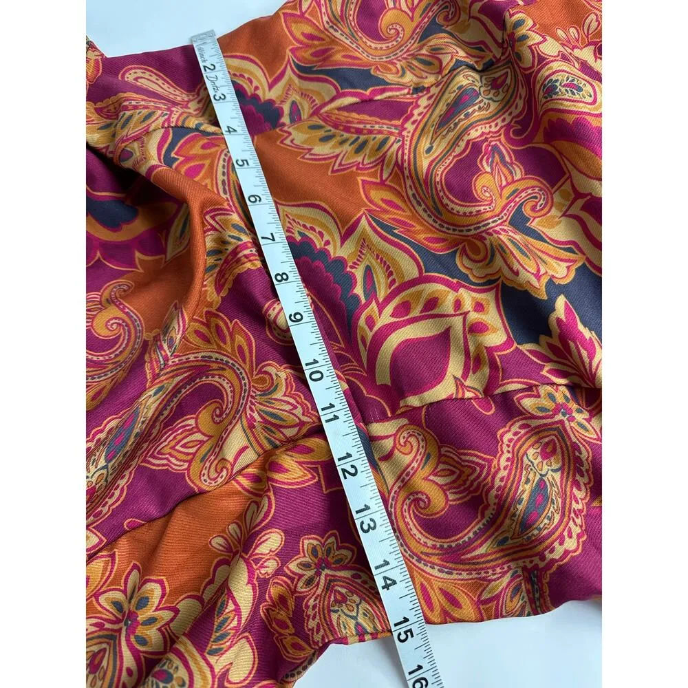Flying Tomato Size Medium NWOT Paisley Maxi Dress Blouson Sleeves Hippie Retro - Image 9