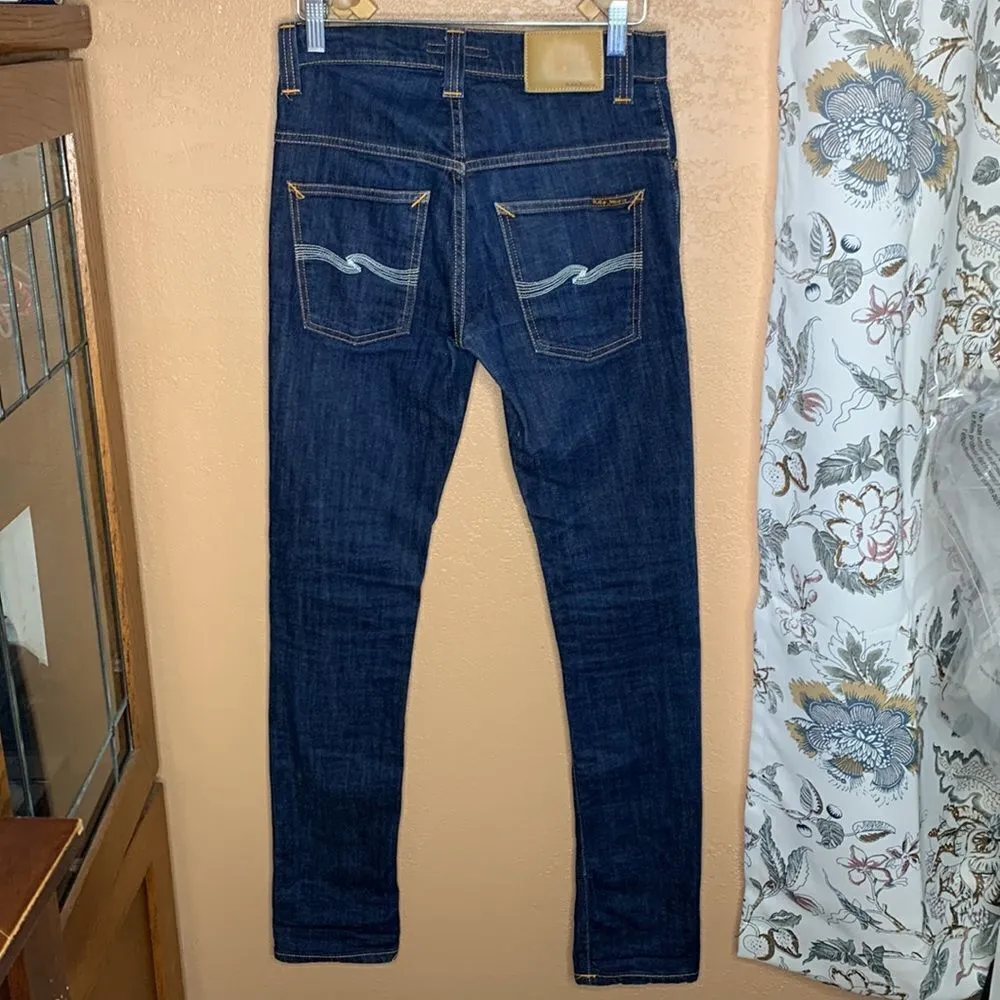 Nudie Jeans CO Thin Finn Slim Fit High Waist Jeans Size 28 Blue - Image 3
