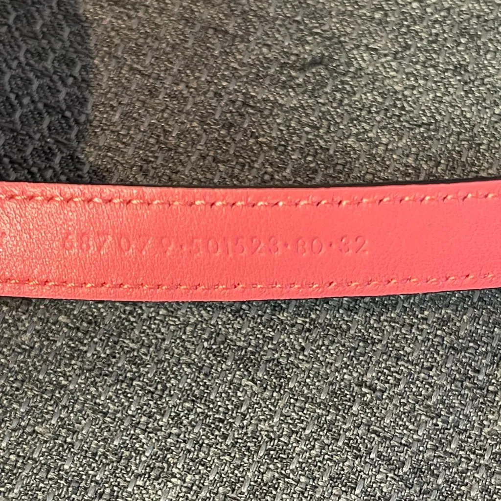 ALEXANDER MCQUEEN Double Wrap Skull Belt in Coral Calfskin Leather Size 32 - NWT - Image 5