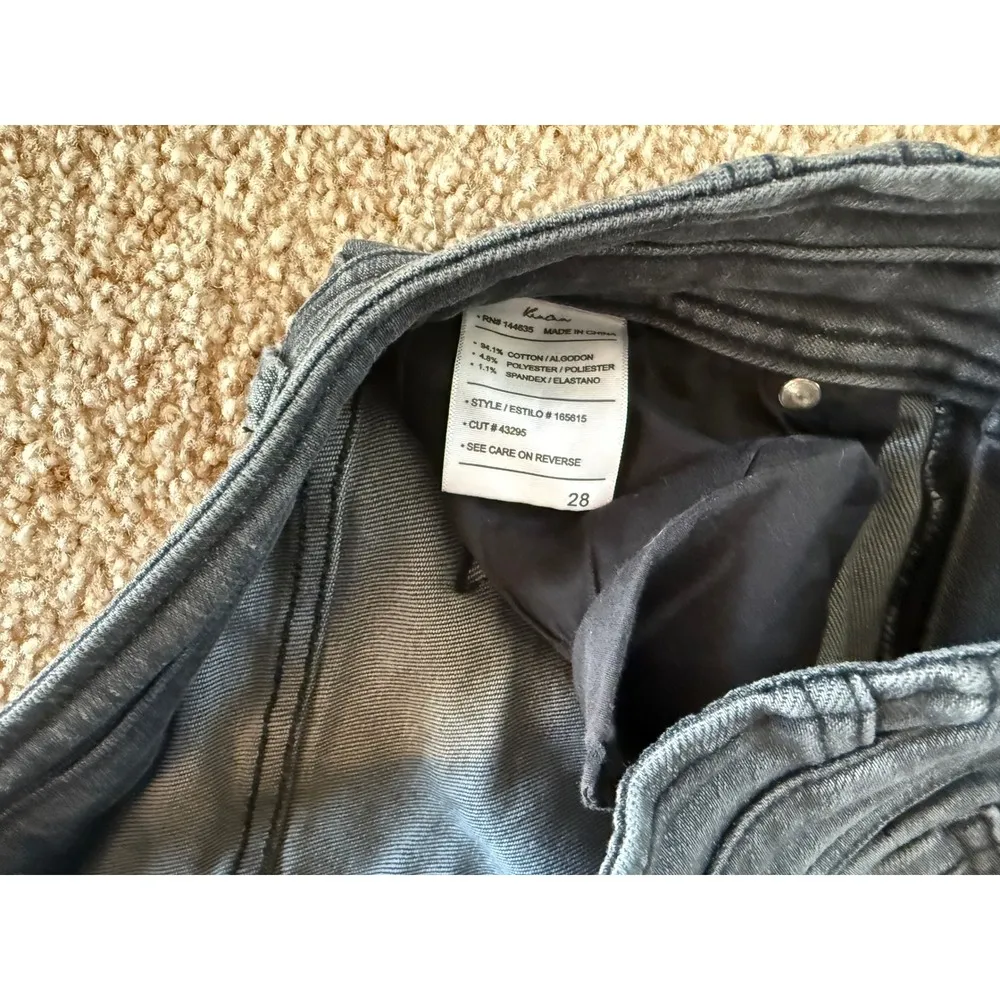 KanCan Ankle Skinny Jeans Frayed Hem Gray/Black Wash Denim‎ Size 28 Gray - Image 8