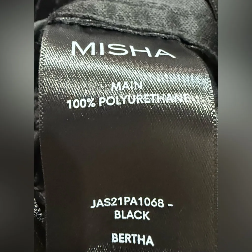NWT Misha Bertha Black Vegan Leather High Waist Crop Flare Pants Size 2‎ $238 - Image 7