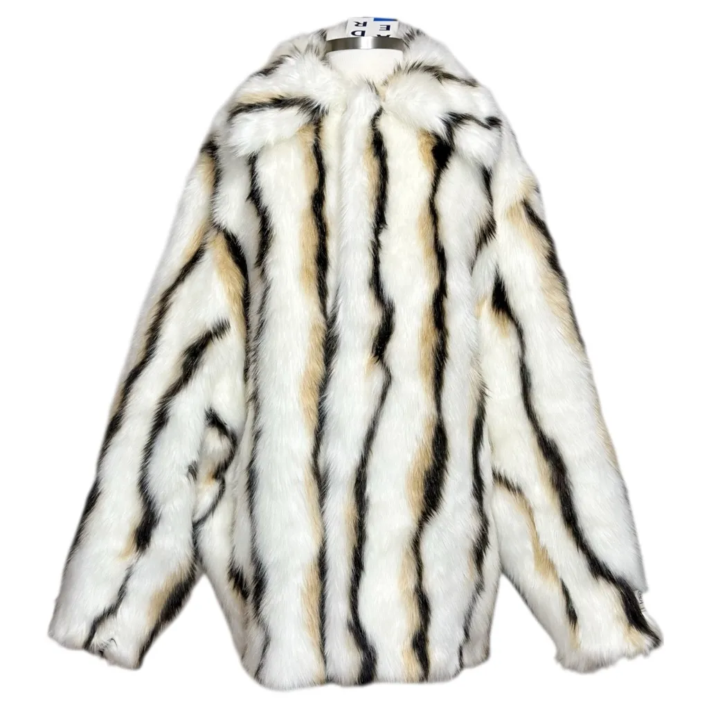ADER ERROR Faux Fur Oversized Jacket, Off - Image 6