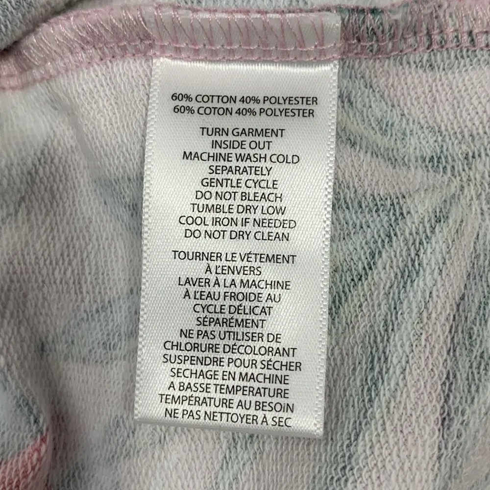 Tropical French Terry Pink Floral Print Top - Image 10