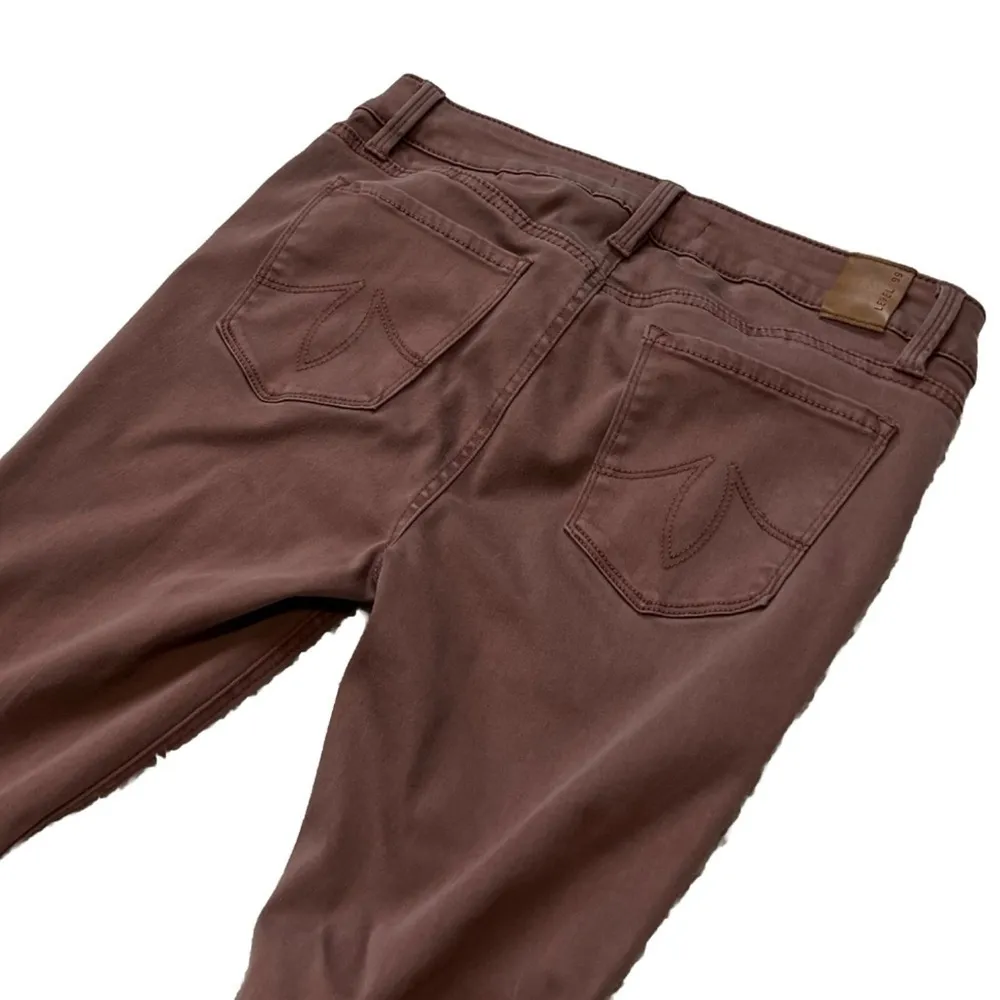 Level 99 Mid Rise Skinny Jeans Fig Brown Stretchy Pockets Anthropologie Sz 28 - Image 3