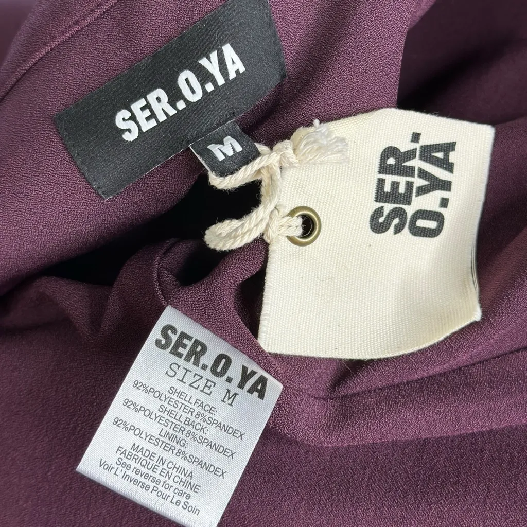 SER.O.YA. Ali Oversized Shirt Jacket, Merlot, Medium Red - Image 15