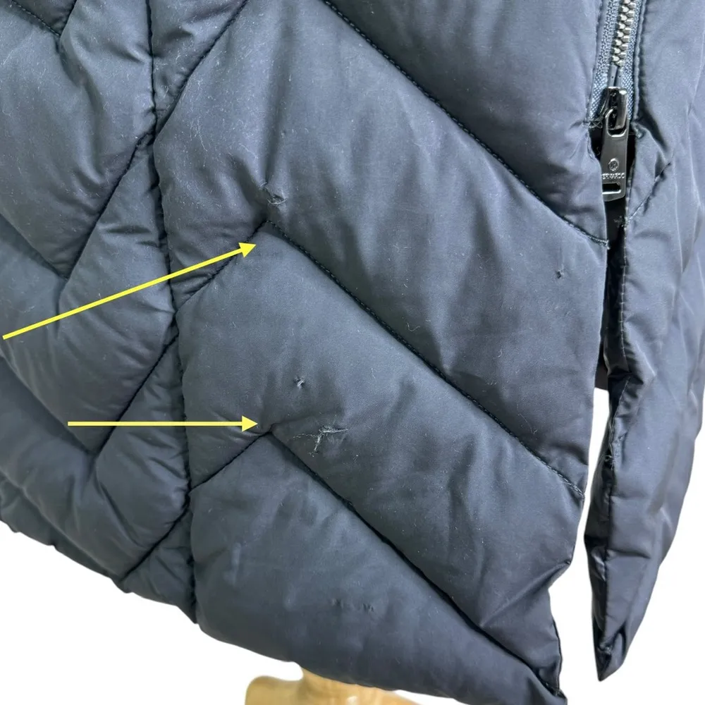 Bernardo Eco Plume Long Hooded Puffer Winter Coat Gray Size M NWT - Image 9