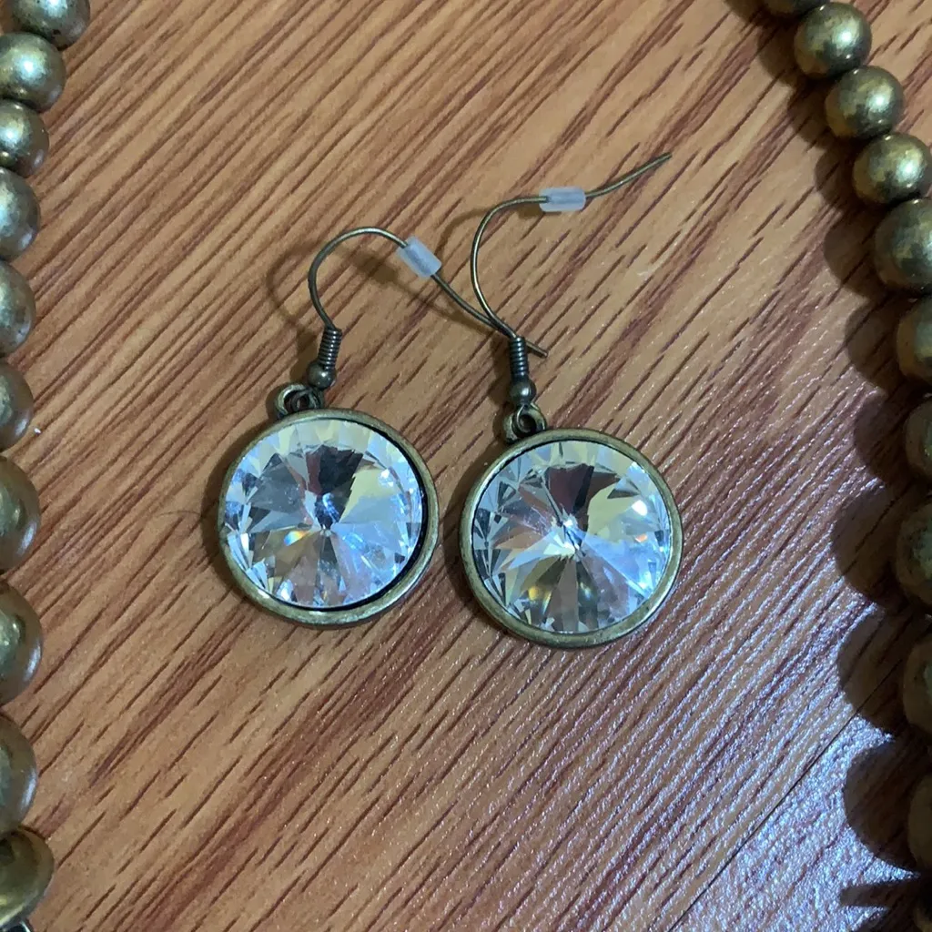 Multi stone pendent necklace set - Image 5