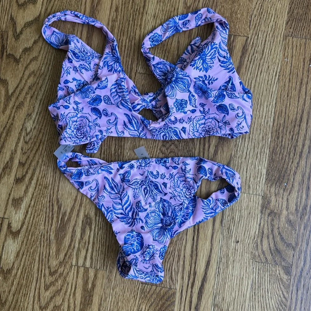 Random floral front knot bikini set Pink - Image 5