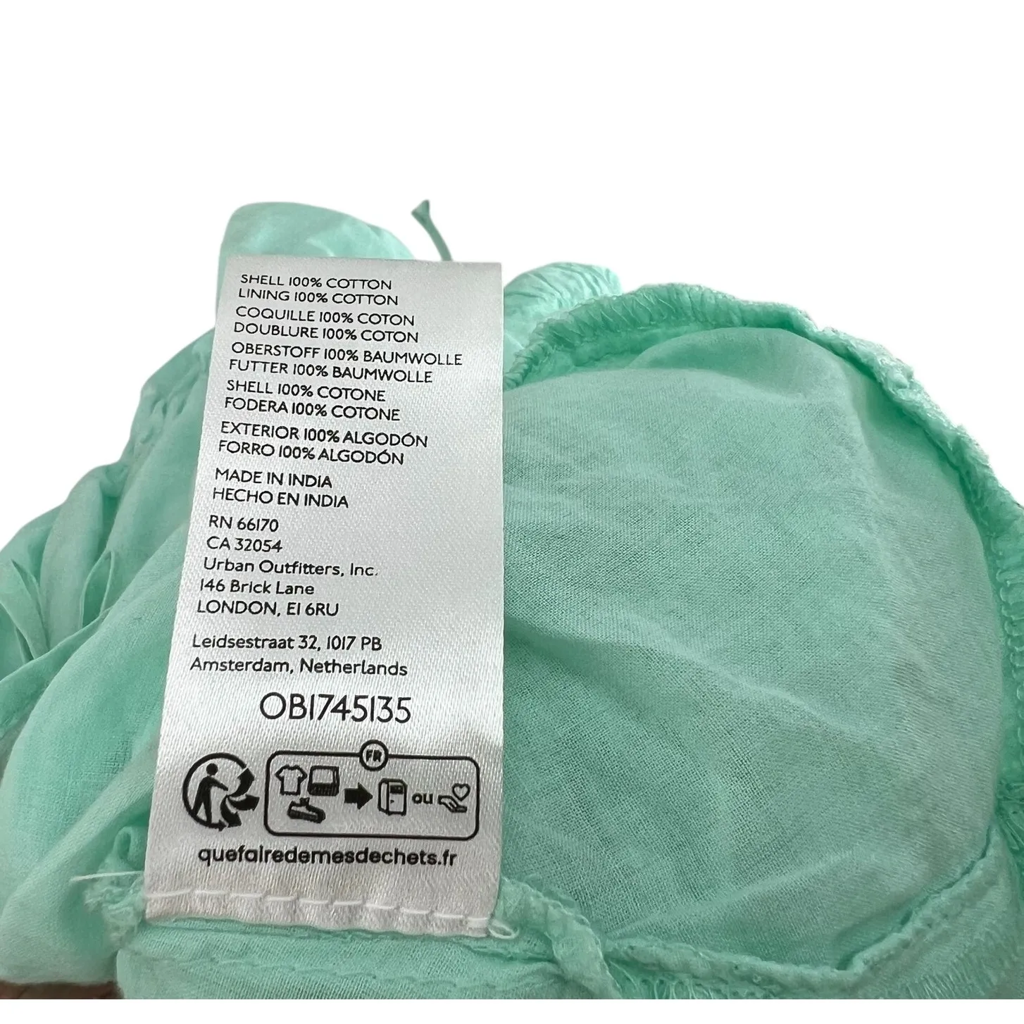 Urban‎ Outfitters Kimchi Blue Belladonna Dress Ruched Mini Turquoise Size Medium - Image 15