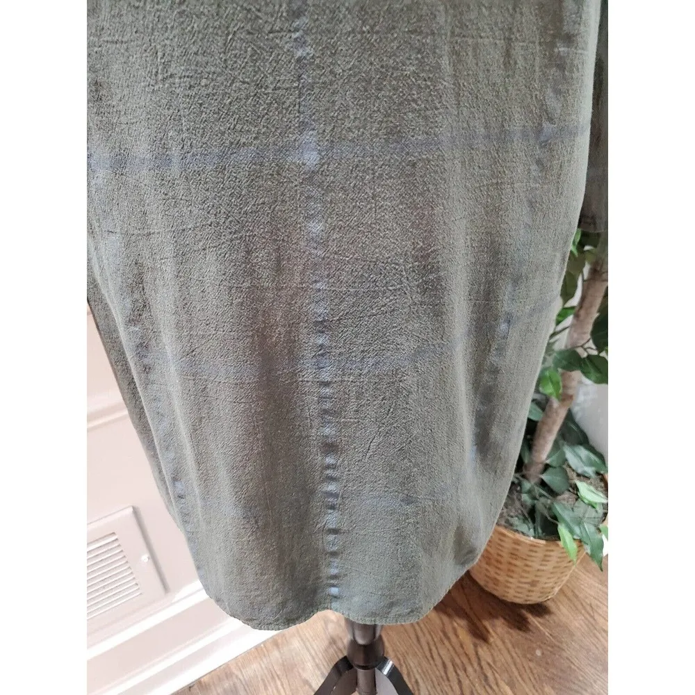 Zanzea Women's Green 100% Cotton Round Neck Long Sleeve Knee Length Dress Size M - Image 6