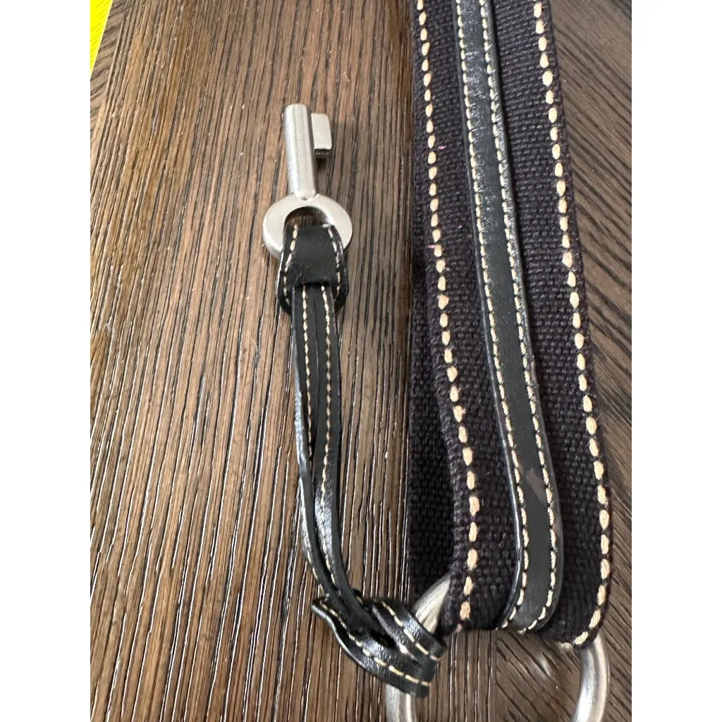 Fossil Black Crossbody Canvas Bag Embroidered Floral Patch & Adjustable … - Image 5