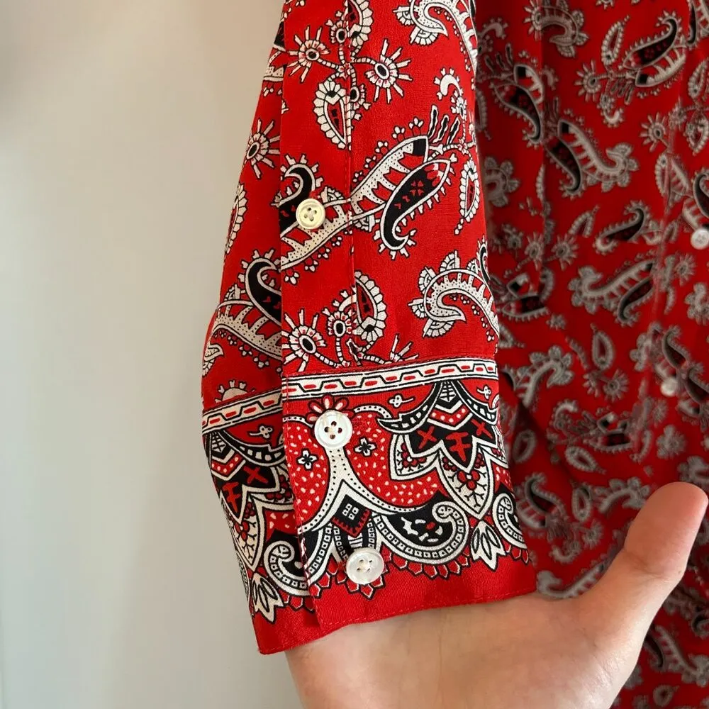 Veronica Beard Willamette Silk Button Down Paisley Belted Midi Dress 10 LIKE NEW - Image 7