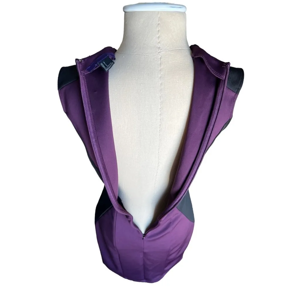FOREVER 21 Purple Plum Black Colorblock V Neck Cutout Bodycon Sleeveless Small - Image 7