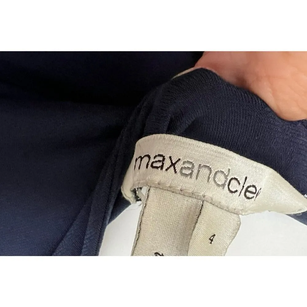 MAX and CLEO embellished DRESS Navy blue SIZE 4 One Shoulder fitted mini - Image 14