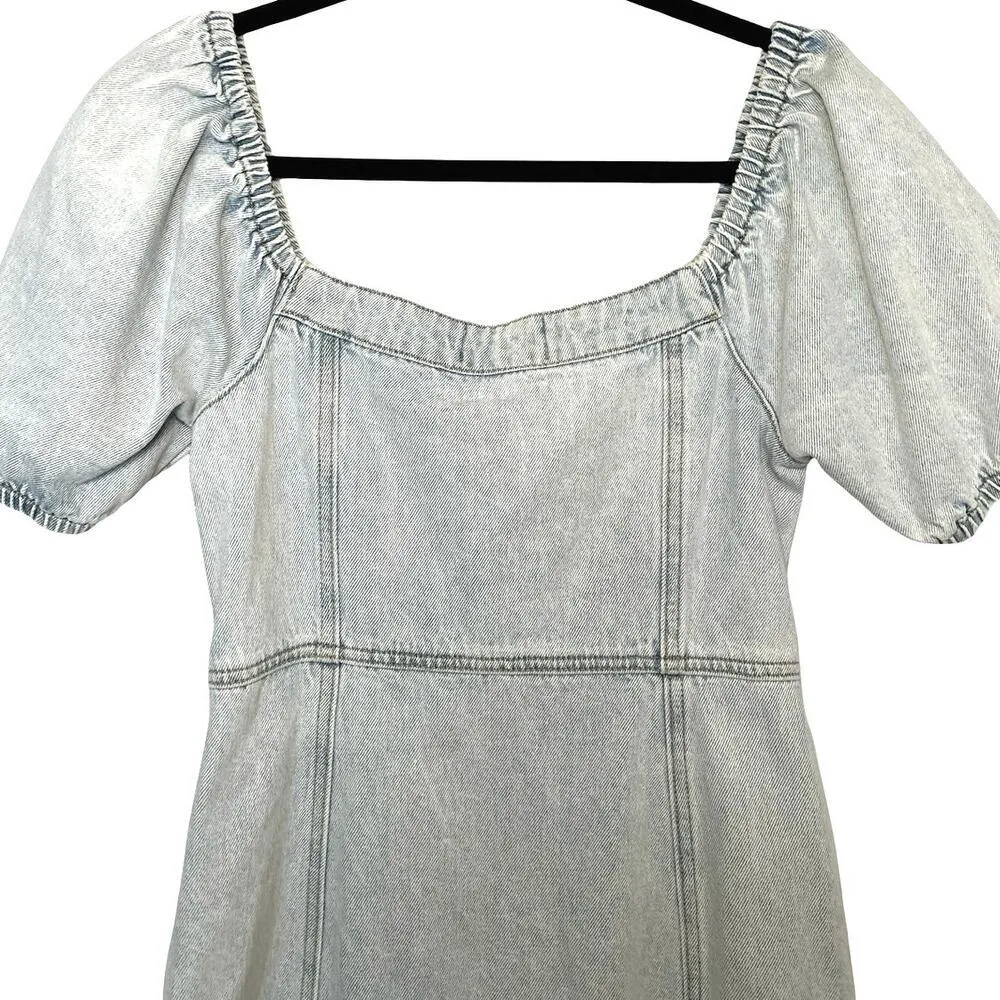 NWT OnTwelve Womens Heart Shaped Mini Denim Dress Light Wash Size Small Blue - Image 6