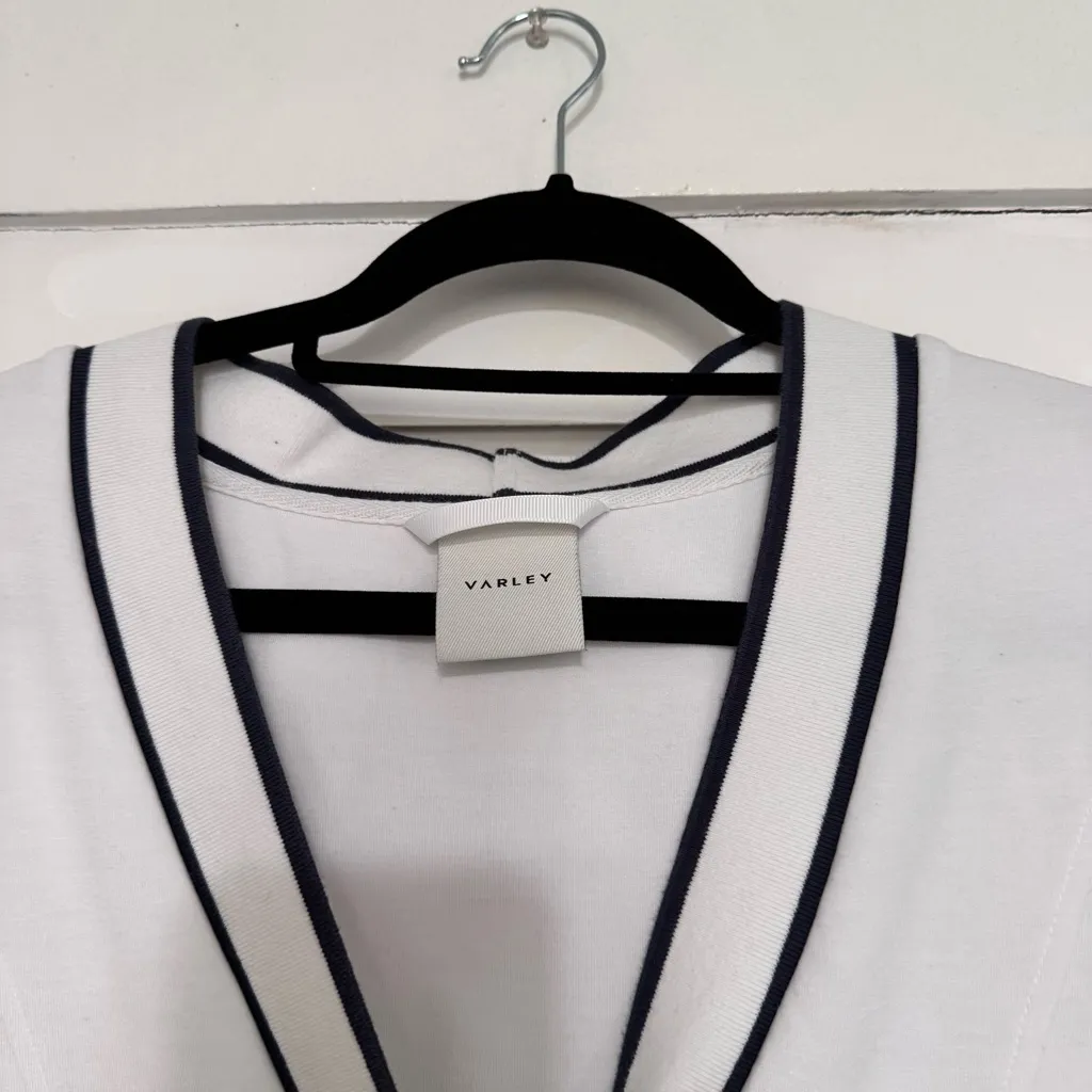 Varley decker off court cardigan in white - Image 8