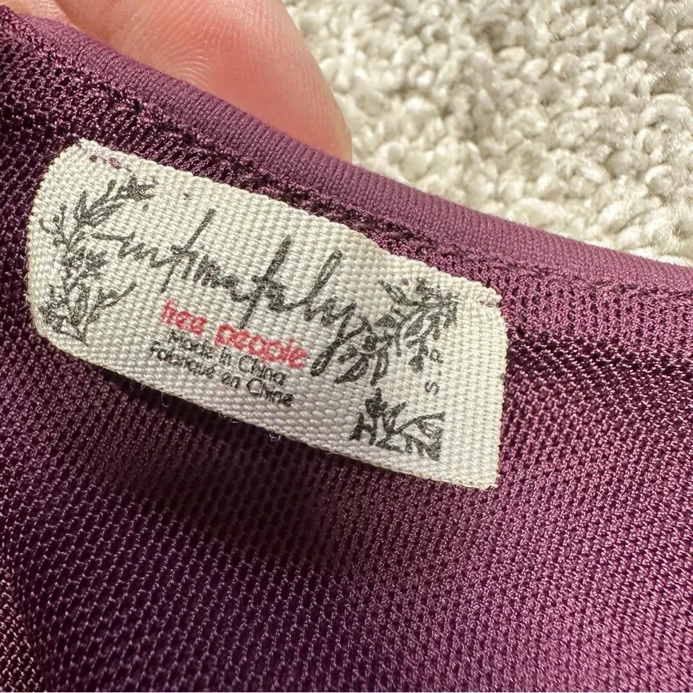 Free People Intimately She's So Sleek Duo Bodysuit Purple Eggplant Size SP - Image 11