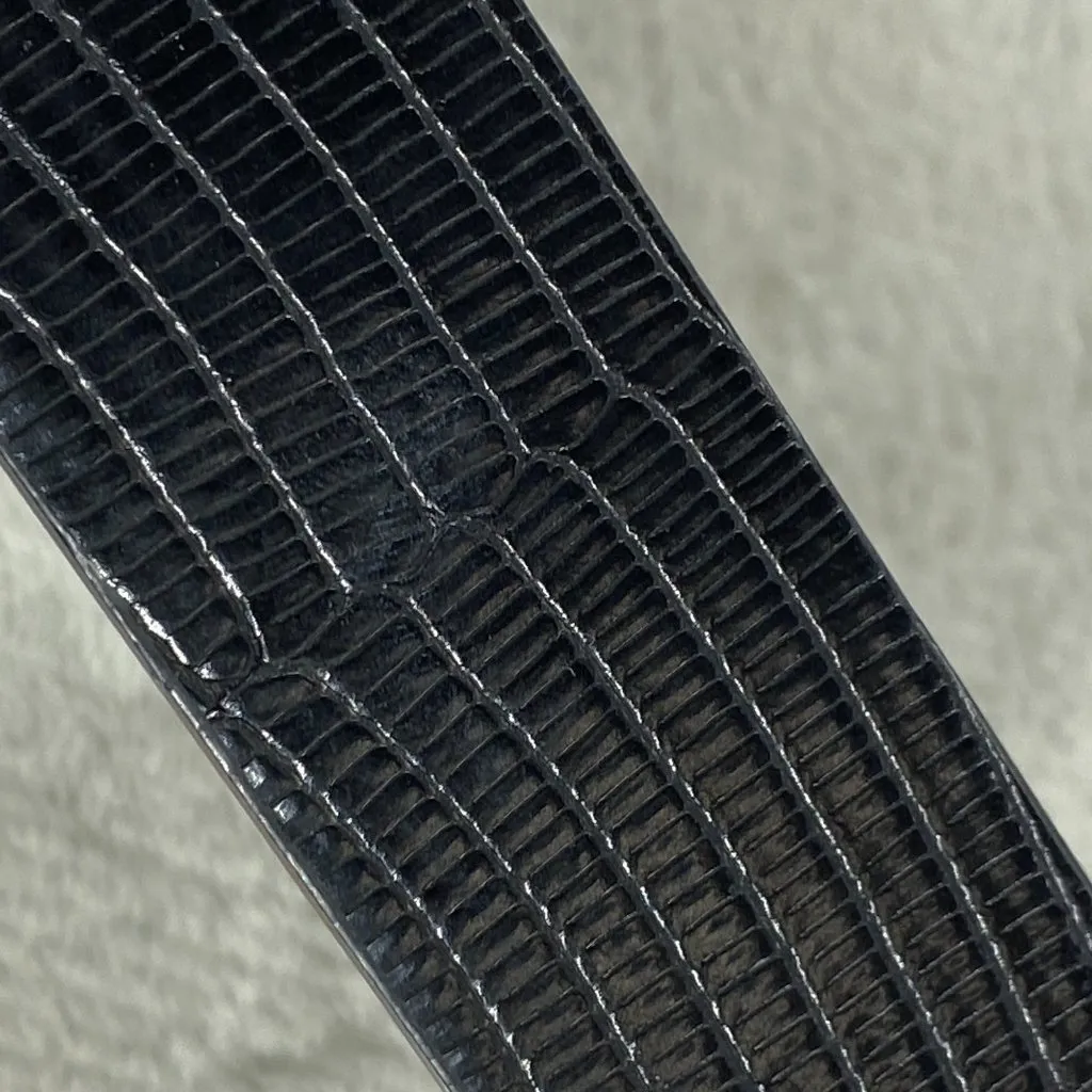 Linea Pelle lp Lizard Skinny Belt Womens Medium Black O - Image 2