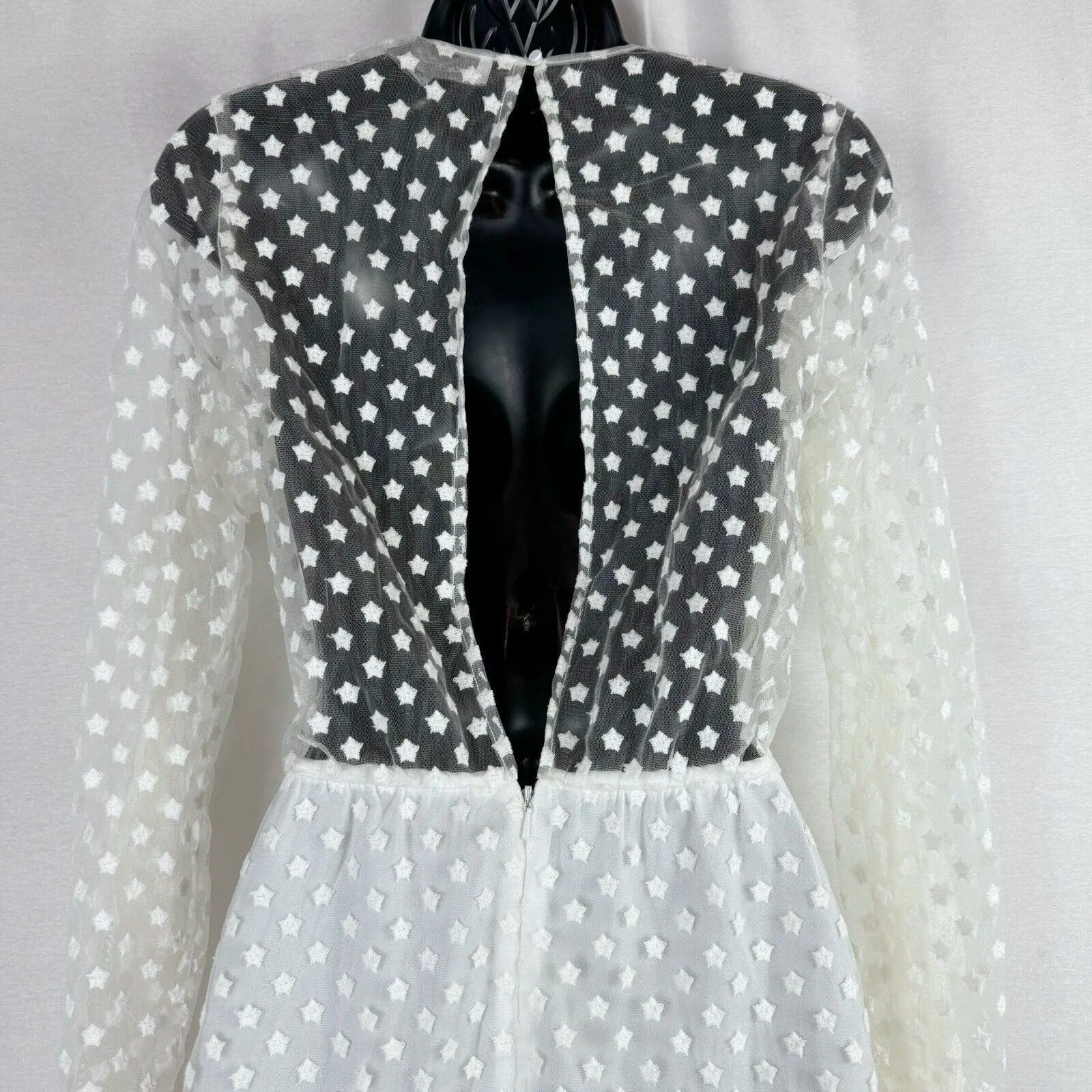 Alice McCall Forever Young White Lace Illusion Ruffle Mini Dress US 2 Bridal - Image 7